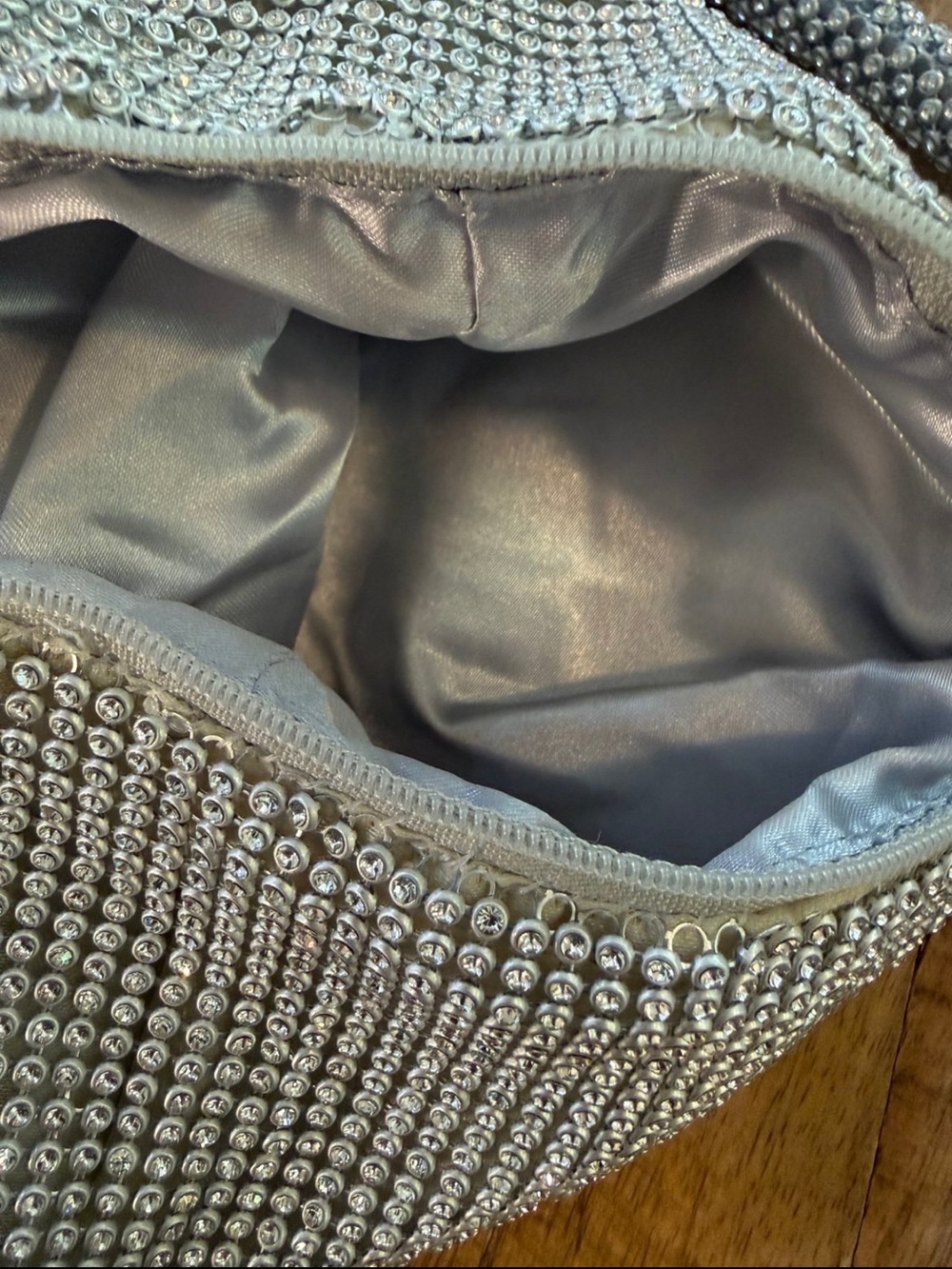 Silver Rhinestone Mesh Evening Bag - Picture 4 of 4
